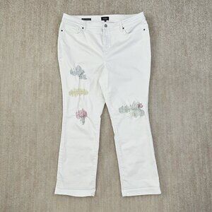NYDJ Marilyn Straight Lift Tuck White Jeans 18